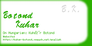 botond kuhar business card
